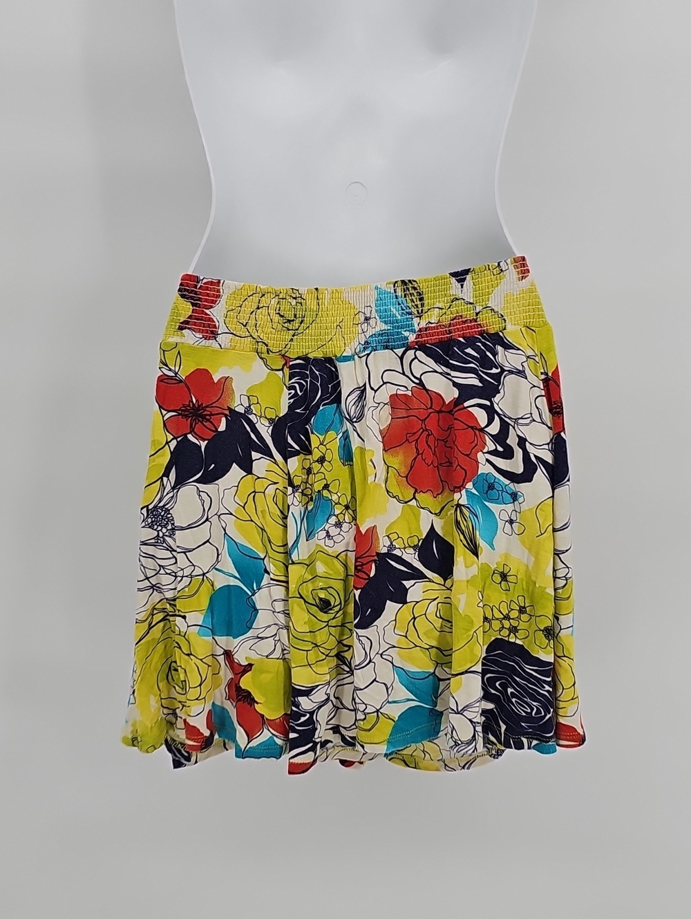Lush 90s Vibrant Pocketed Skirt Smocked Waiztband